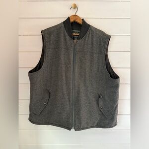 Woolrich Bear Claw Quilted Lined Utility Jacket Vest Gray Zip Men’s 2XL